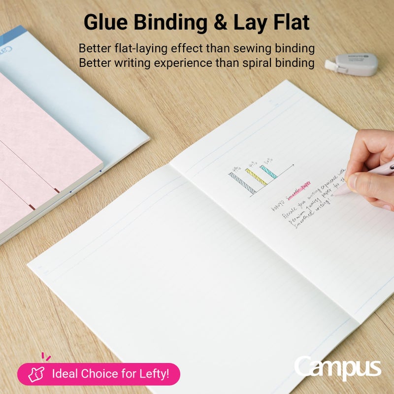 Kokuyo Campus Composition Notebook, 7 x 10 inch Lined Notebooks with 40 Sheets College Ruled Paper, 5 Pack B5 Pink Notebook for School and Work, School Supplies Comp Book for Journal Diary, Japan Import - Image 5